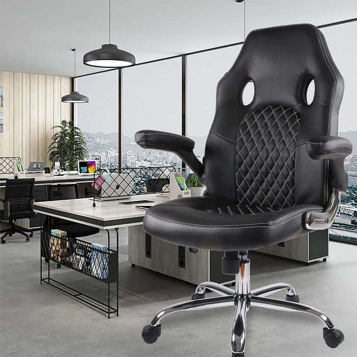 Leather Gaming Chair, Adjustable Racing Chair