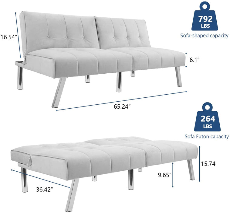 Sofa Bed Sofa Futon Convertible Futon Sofa Bed, Sofa Couch Adjustable Sleeper Sofa Recliner Couch Loveseat Living Room Furniture, Convertible Sofa for Compact Living Space, Apartment, Dorm, Office