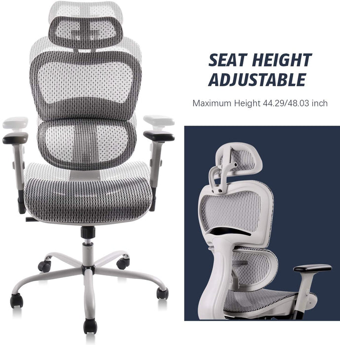SmugChair Ergonomic High Back Adjustable Office Chair-GREY