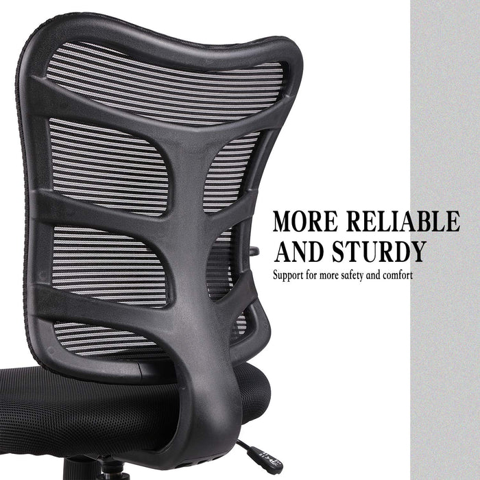 0581F Ergonomic Office Mesh Computer Desk Swivel Task Chair with Armrests and Lumbar Support, Black