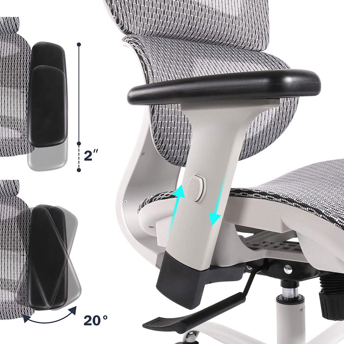 SmugChair Ergonomic High Back Adjustable Office Chair-GREY