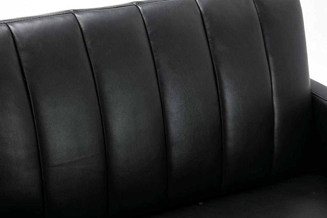 Sofa Futon Bed PU Leather Upholstered Futon Couch Sleeper Sofa Convertible Folding Futon Couch Bed Daybed Loveseat for Living Room, Apartment, Dorm