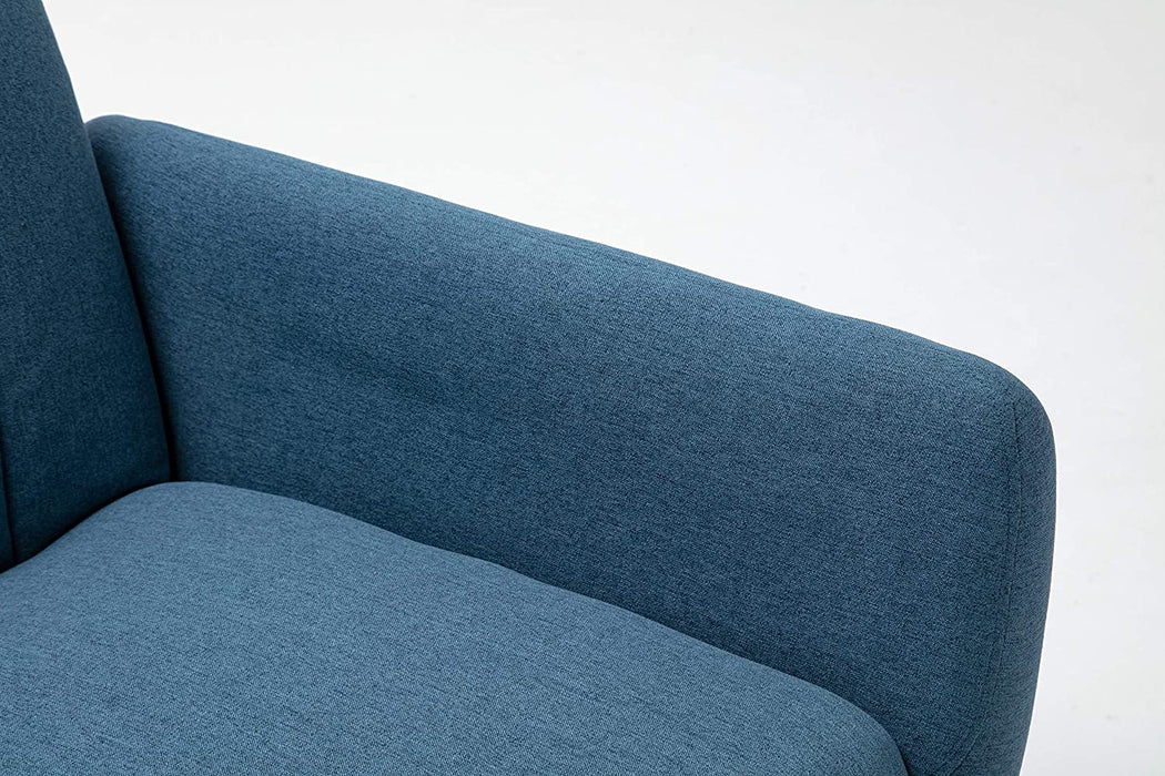 Sofa Futon Bed, Convertible Sleeper Couch Fabric Sofa, Daybed Foldable Memory Foam Couch Sleeper Folding Futon Sofa Bed for Living Room,Blue