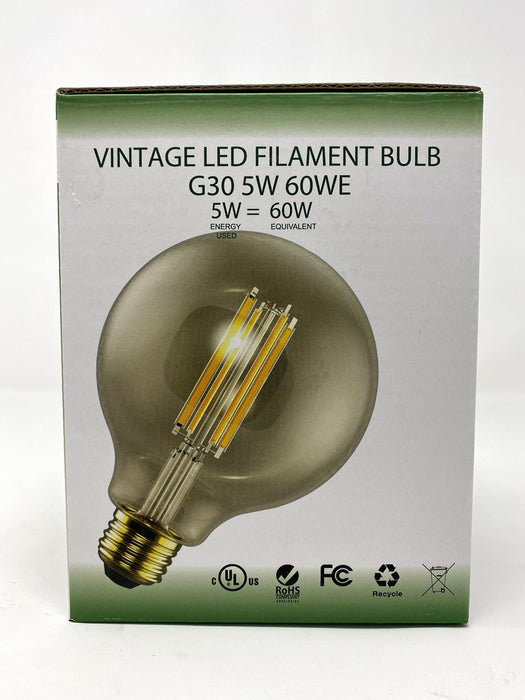 FILAMENT BULB G30 G40 5W 400LM 2200K E26 DIMMABLE 110-130V 4F UL QUALIFIED