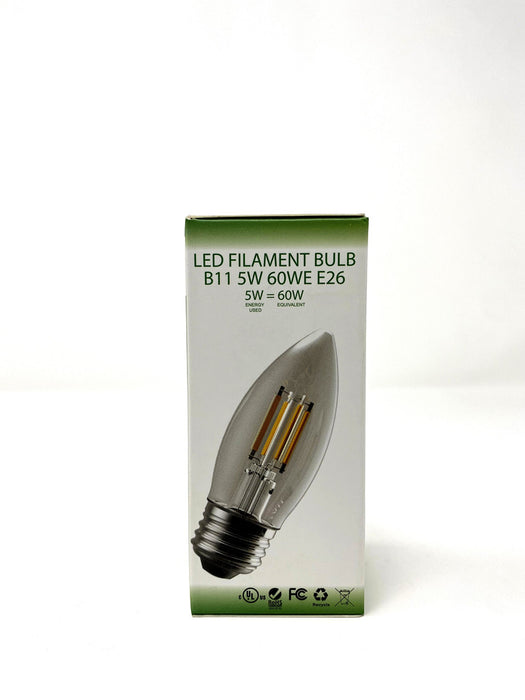 FILAMENT BULB B11 5W 450LM 2700K E12 ,E26 DIMMABLE