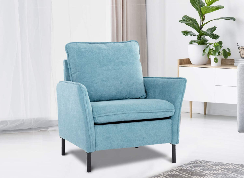 Accent Fabric Chair, Modern Upholstered Arm Chair Single Sofa Couch for Living Room, Club, Bedroom