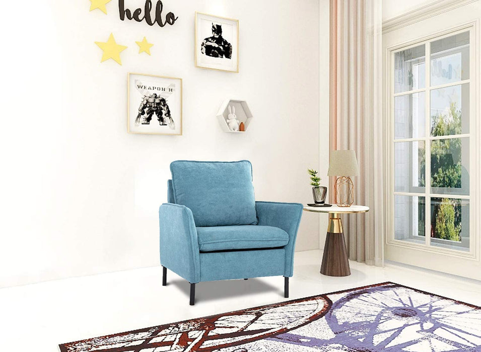 Accent Fabric Chair, Modern Upholstered Arm Chair Single Sofa Couch for Living Room, Club, Bedroom