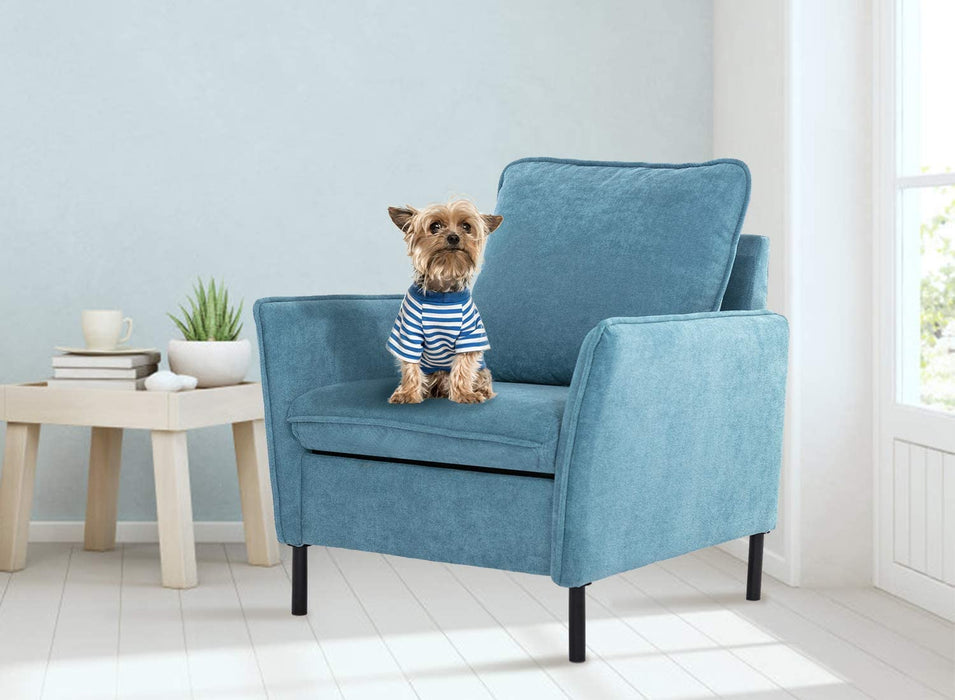 Accent Fabric Chair, Modern Upholstered Arm Chair Single Sofa Couch for Living Room, Club, Bedroom