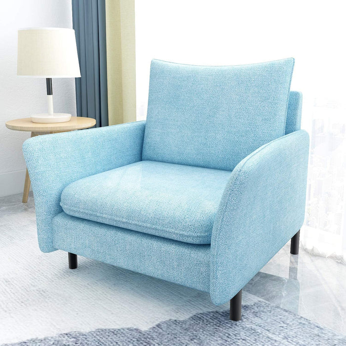 Accent Fabric Chair, Modern Upholstered Arm Chair Single Sofa Couch for Living Room, Club, Bedroom