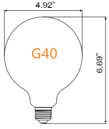 FILAMENT BULB G30 G40 5W 400LM 2200K E26 DIMMABLE 110-130V 4F UL QUALIFIED