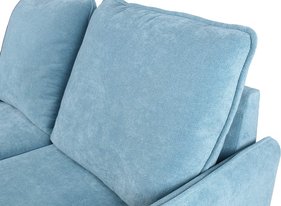 Loveseat,Couch and Sofa for Living Room Upholstered Modern Tufted for Small Spaces,Blue，Grey