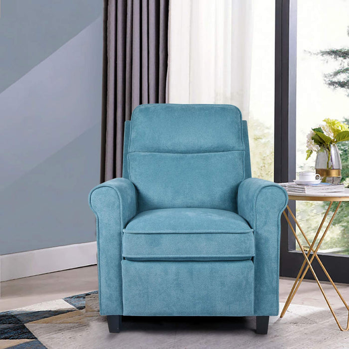 SMUGDESK Push Back Recliner Chair Single Reclining Sofa Fabric Sofa Chair with Thicker Seat Cushion Adjustable Home Theater Seating Living Room Lounge Chaise with Padded Seat Backrest
