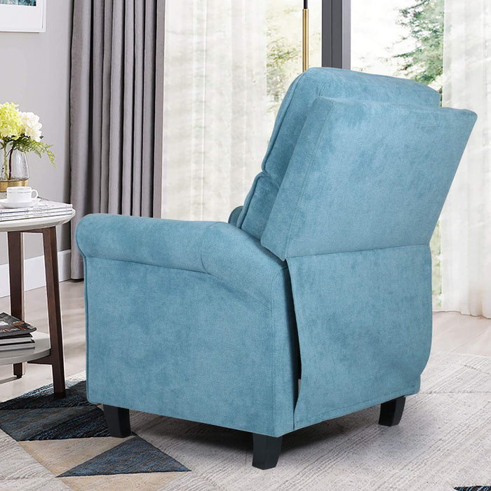 SMUGDESK Push Back Recliner Chair Single Reclining Sofa Fabric Sofa Chair with Thicker Seat Cushion Adjustable Home Theater Seating Living Room Lounge Chaise with Padded Seat Backrest