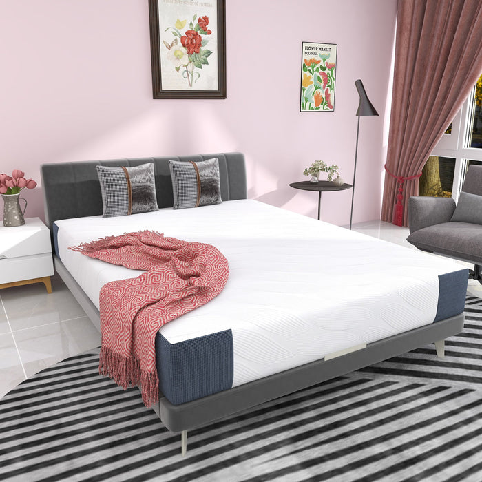 10 inch Memory Foam & Innerspring Hybrid Mattress, Medium Firm Bed in a Box for Pressure Relief, Queen Mattress
