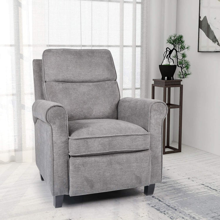 SMUGDESK Push Back Recliner Chair Single Reclining Sofa Fabric Sofa Chair with Thicker Seat Cushion Adjustable Home Theater Seating Living Room Lounge Chaise with Padded Seat Backrest