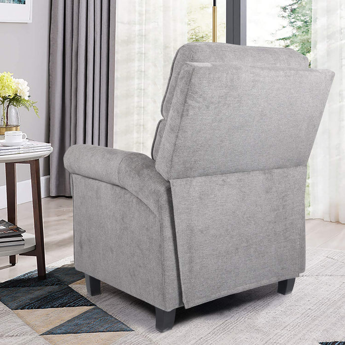 SMUGDESK Push Back Recliner Chair Single Reclining Sofa Fabric Sofa Chair with Thicker Seat Cushion Adjustable Home Theater Seating Living Room Lounge Chaise with Padded Seat Backrest