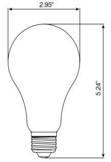 FILAMENT BULB A23 5W 800LM 2200K E26 DIMMABLE 110-130V 4F UL QUALIFIED