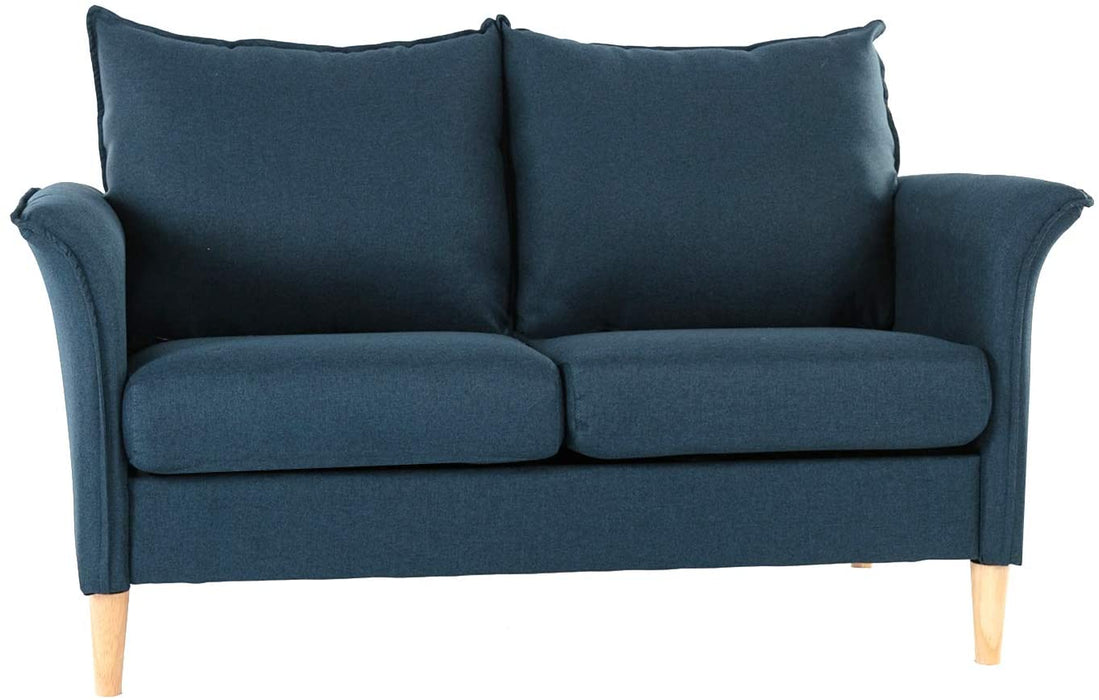Loveseat, Sofa Love Seats, Home Fabric Modern Upholstered Couch, Easy Assembly,Blue