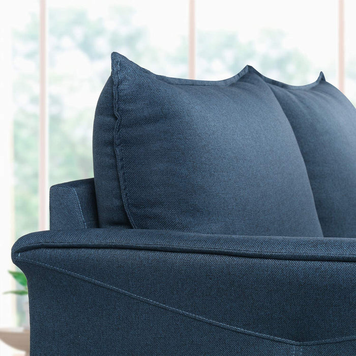 Loveseat, Sofa Love Seats, Home Fabric Modern Upholstered Couch, Easy Assembly,Blue